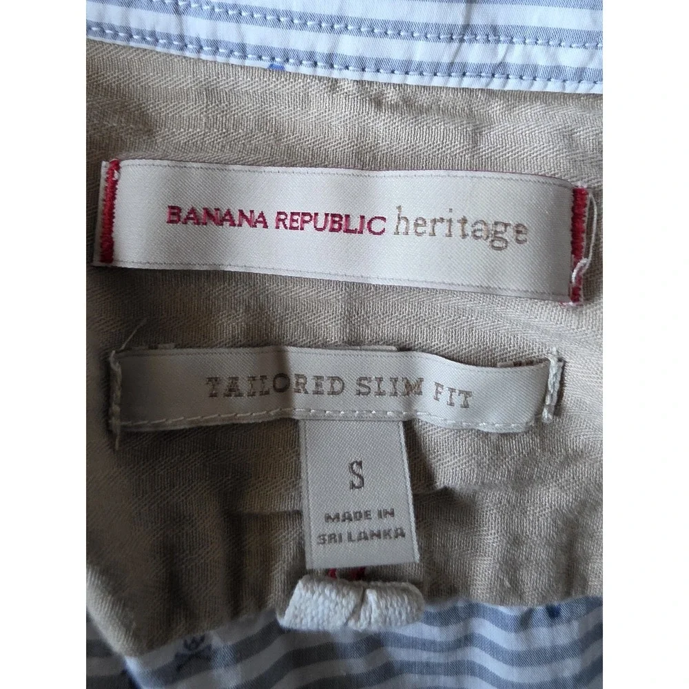 Banana Republic Men S Button Down Shirt Long Sleeve Blue White Striped Cotton
